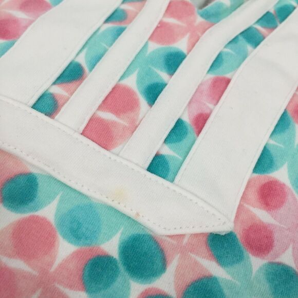 Talbots Floral Polka Dot Print Collared Long Sleeve Top Size Large Pink Blue L - Picture 5 of 9